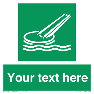 Custom sign safe condition Marine evacuation slide